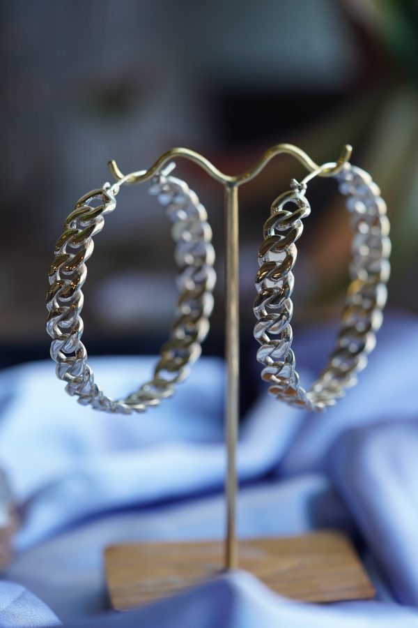 Maya Jewelry "Chain Smoke" Hoops - Image 3