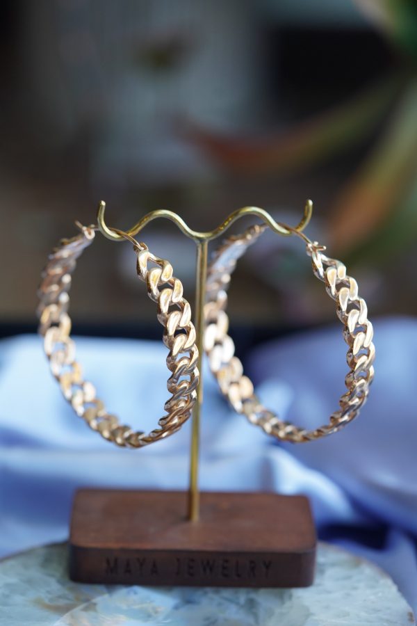 Maya Jewelry "Chain Smoke" Hoops - Image 2
