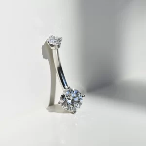 BVLA Navel with White Gold and Genuine Diamonds