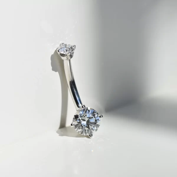 BVLA Navel with White Gold and Genuine Diamonds