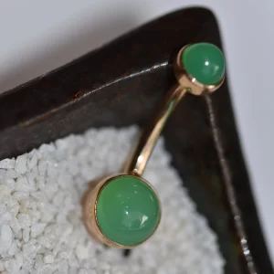 Anatometal Chrysoprase navel in Rose Gold