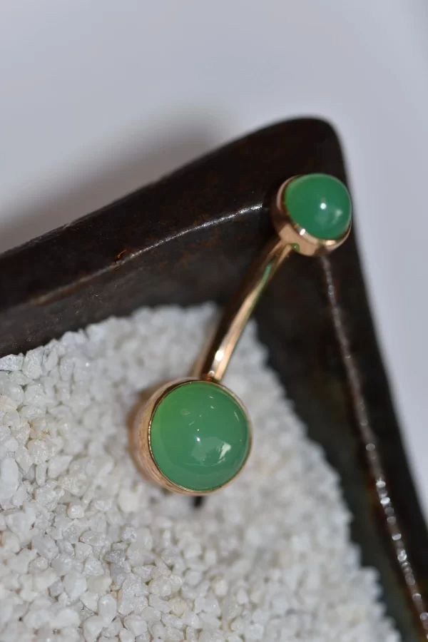 Anatometal Chrysoprase navel in Rose Gold