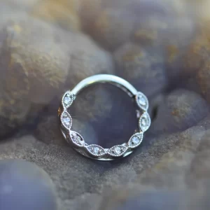 BVLA "Violet" Clicker with White Swarovski Crystals