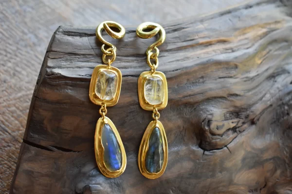 Diablo Rutilated Quartz and Labradorite Weights