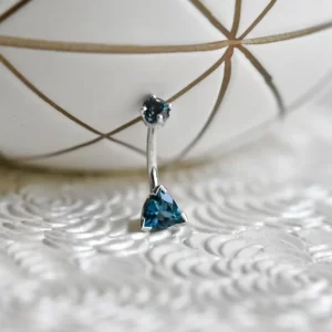 BVLA Trillion Cut Navel w/ London Blue Topaz